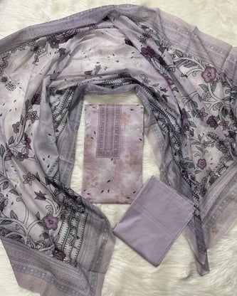 Luxury Cotton Sequence work (unstitch) 03