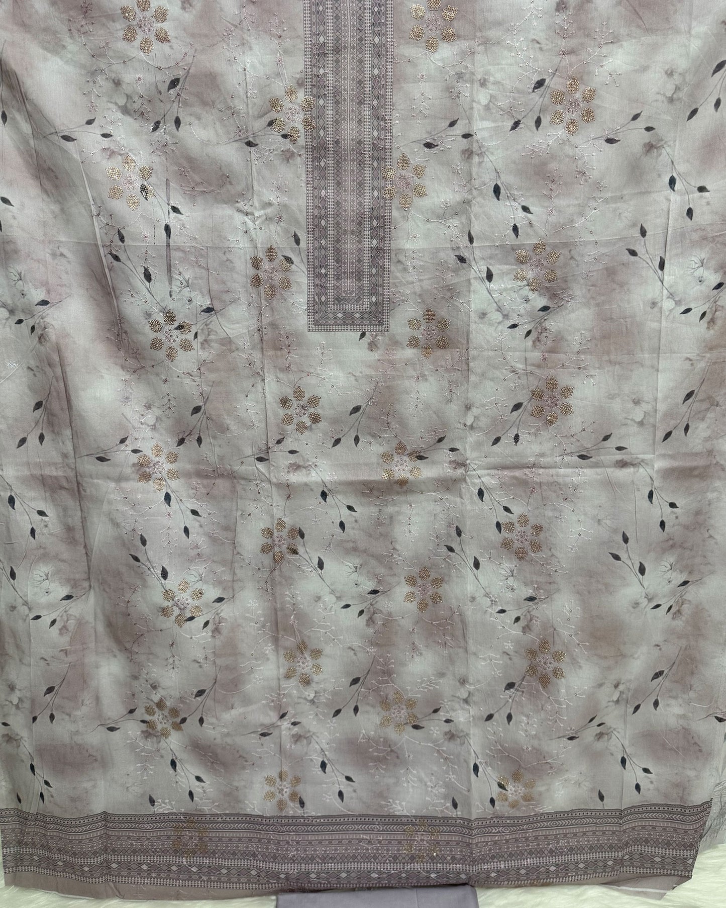 Luxury Cotton Sequence work (unstitch) 03