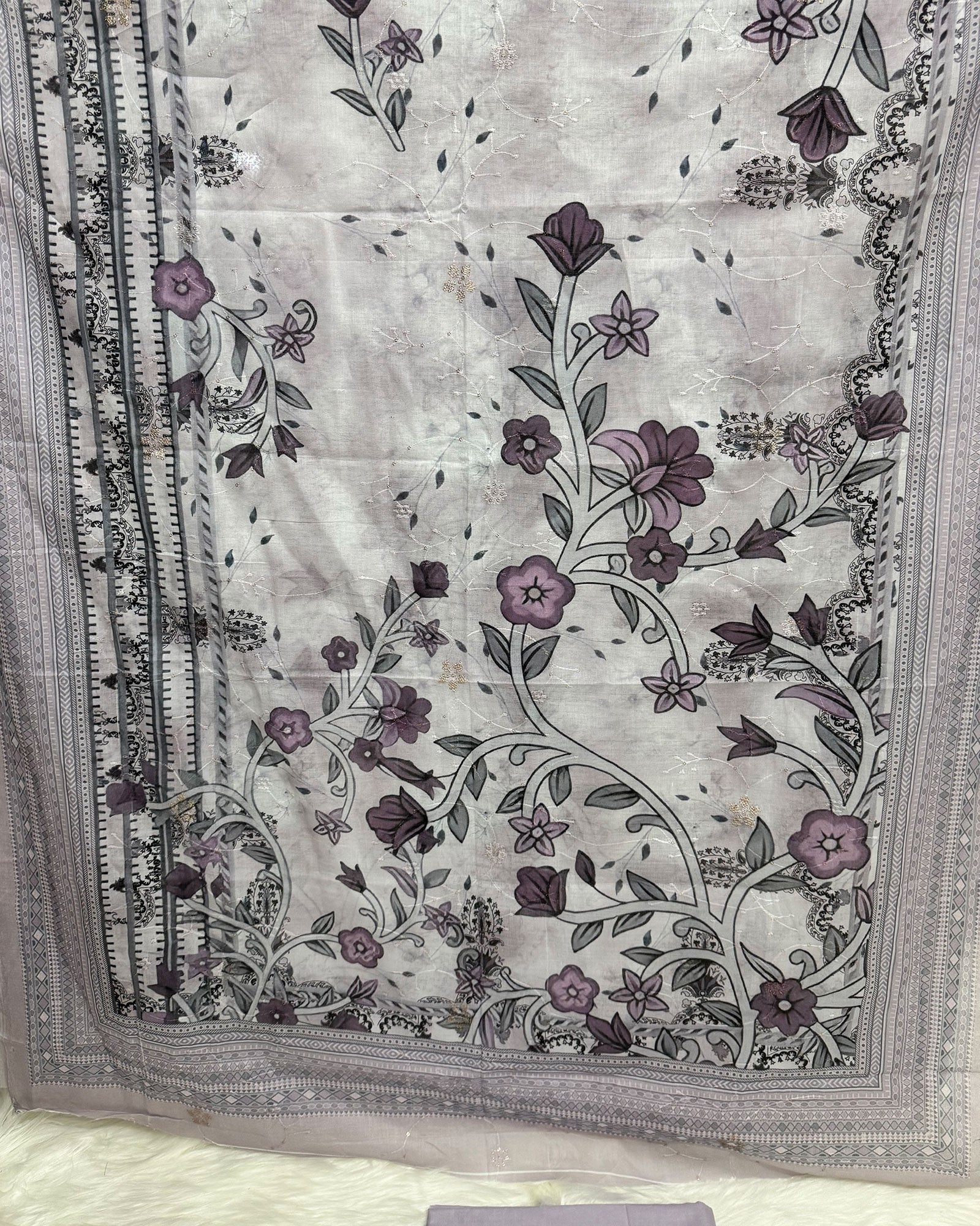 Luxury Cotton Sequence work (unstitch) 03