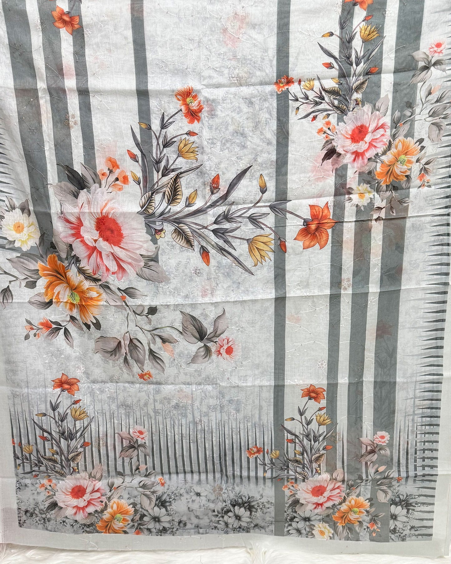 Luxury Cotton Sequence work (unstitch) 05