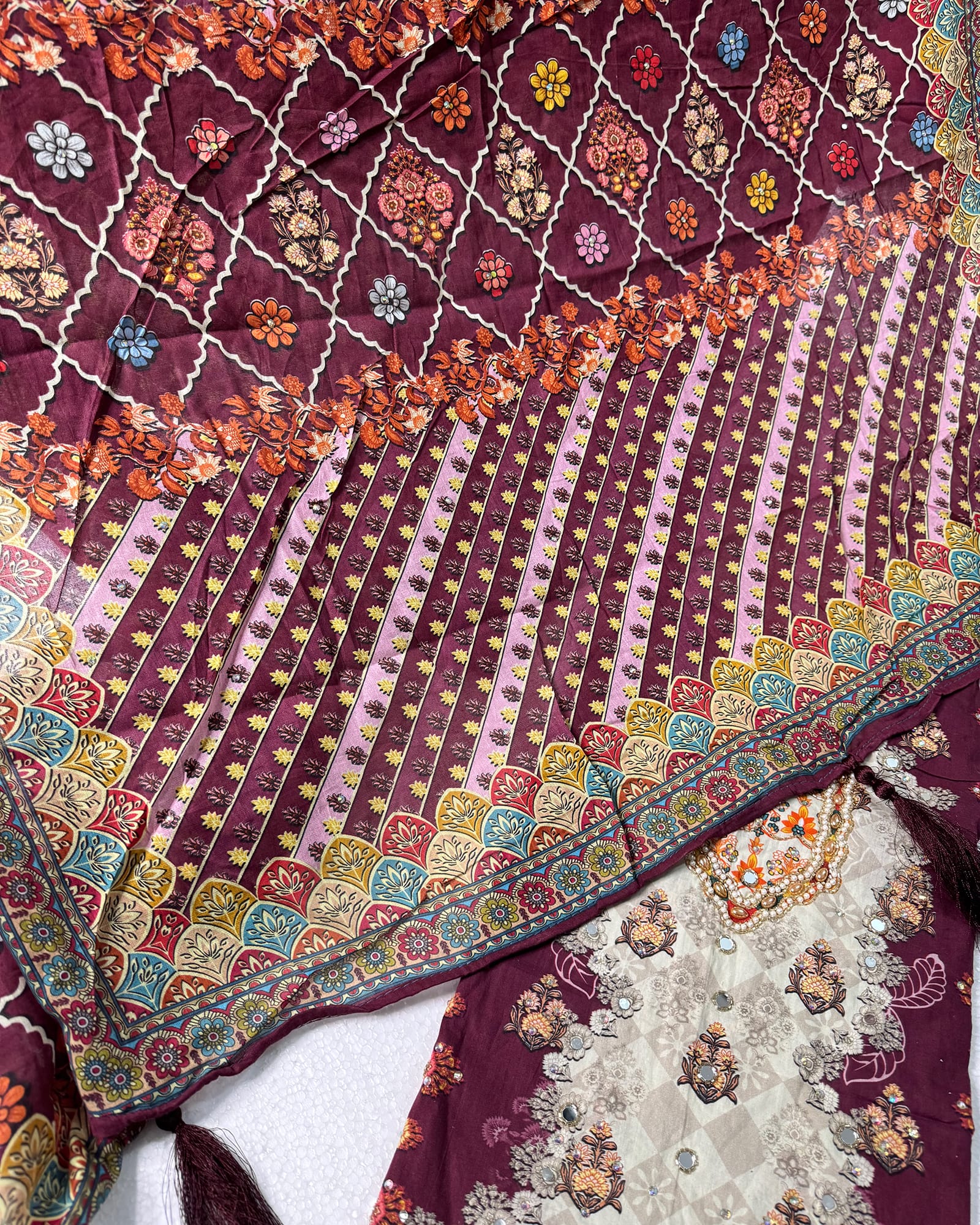 Pakistani Inspired Karchupi Stone Work – Premium Collection 03