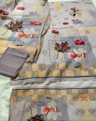 Luxury Cotton Sequence work (unstitch) 02